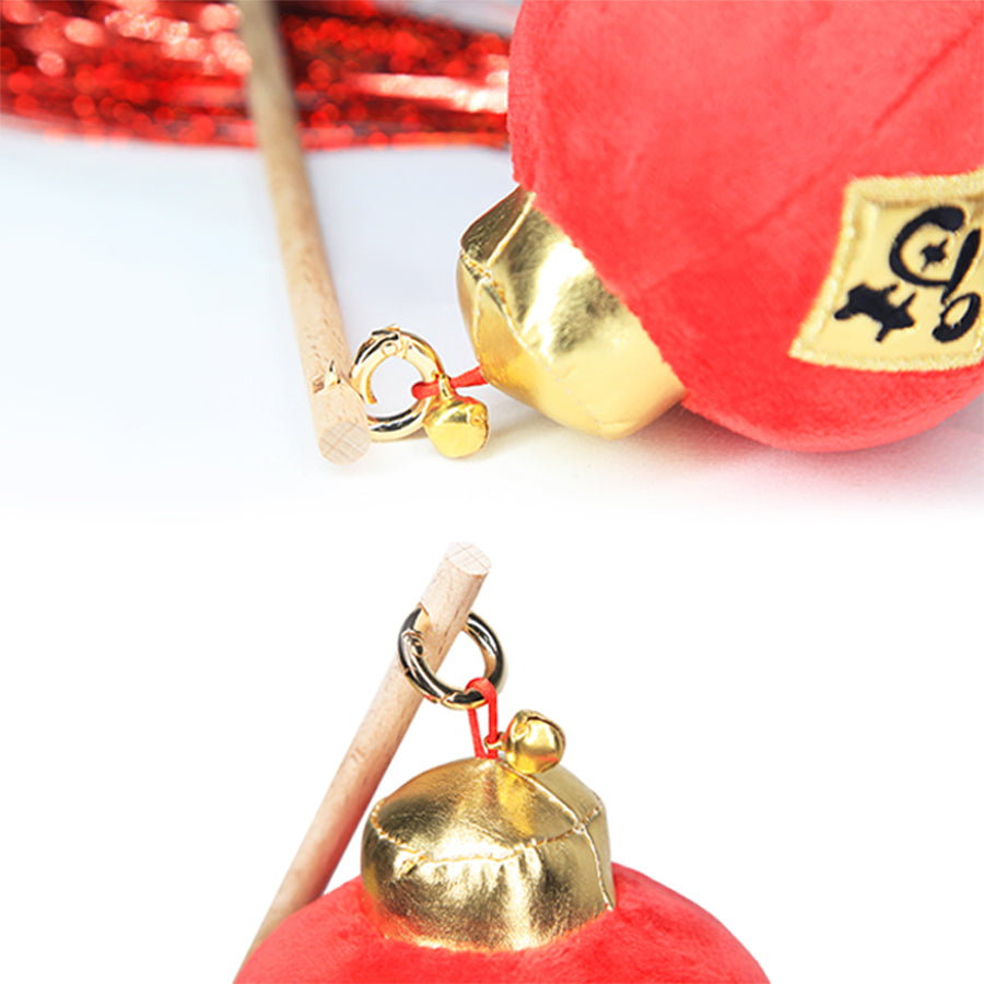 Red Lantern Tassels Cat Teaser Toy