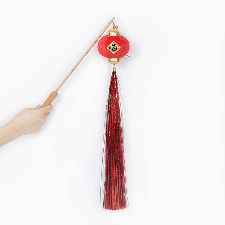 Red Lantern Tassels Cat Teaser Toy